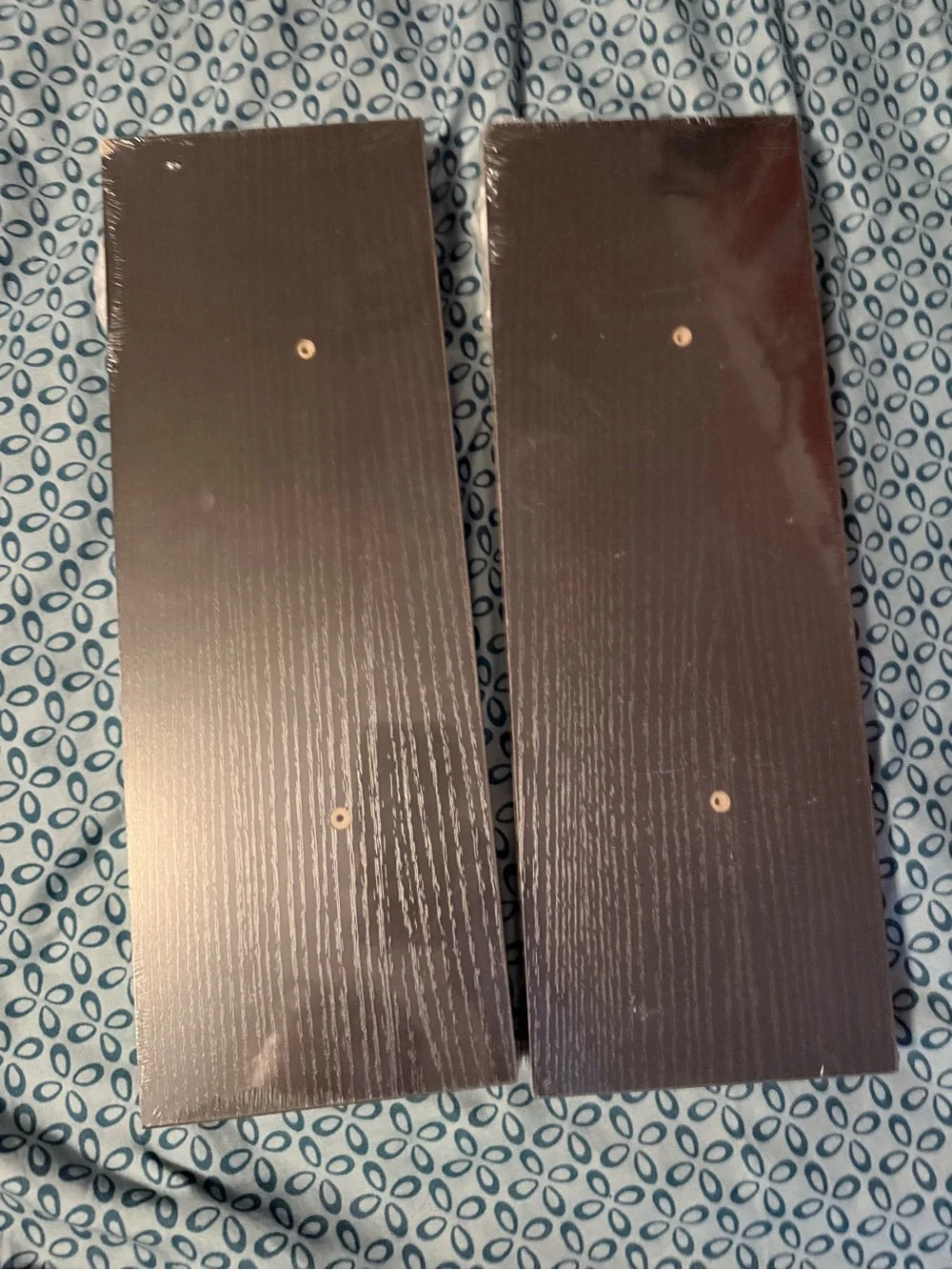 2 wood floating shelves